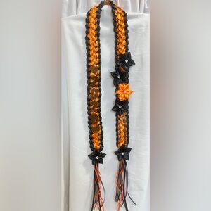 Handmade Black & Orange Satin Lei - Decorative Women’s Accessory